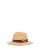 Matchesfashion.com Valentino - V Logo Felt Fedora Hat - Womens - Cream