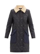 Matchesfashion.com Burberry - Detachable-collar Quilted Coat - Womens - Black