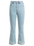 Matchesfashion.com Attico - Distressed Kick Flare Cropped Jeans - Womens - Denim