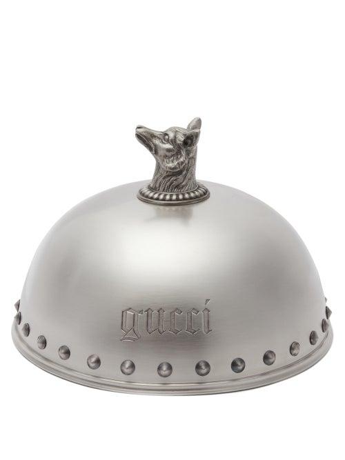 Matchesfashion.com Gucci - Wolf-head Silver-plated Cloche - Silver