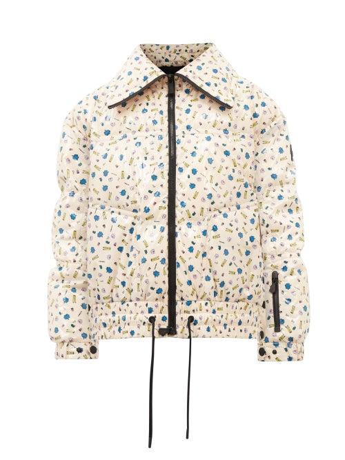 3 Moncler Grenoble - X Naj-oleari Chambairy Printed Coated Down Jacket - Womens - Cream Print