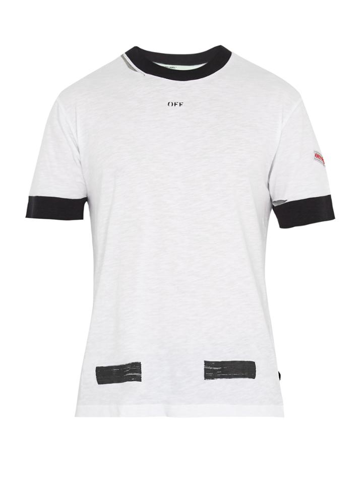 Off-white Contrast-trim Cotton T-shirt