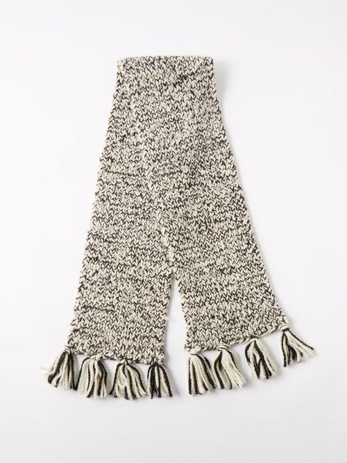 Bode - Gluckow Tasselled Wool Scarf - Mens - Black Cream