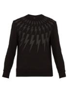 Neil Barrett Lightning Bolt-print Cotton Sweatshirt