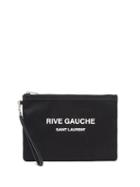 Matchesfashion.com Saint Laurent - Rive Gauche-print Canvas Pouch - Mens - Black White