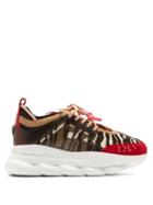 Matchesfashion.com Versace - Chain Reaction Animal Pattern Trainers - Womens - Black Red