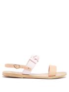 Ancient Greek Sandals Clio Bow-embellished Leather And Cotton Sandals