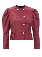 Batsheva - Kat Faux-pearl Button Moire Jacket - Womens - Burgundy