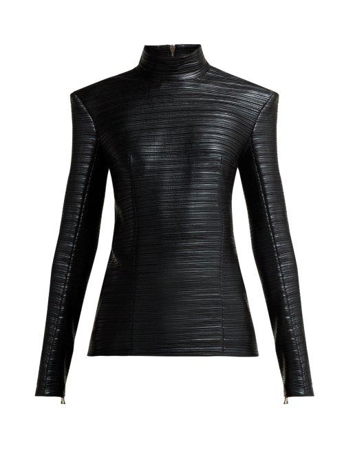 Matchesfashion.com Balmain - Structured Pleated Top - Womens - Black