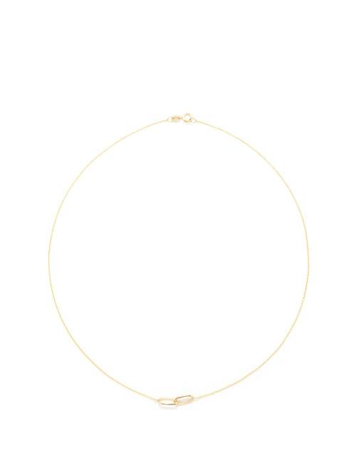 Lizzie Mandler - Linked Knife Edge 14kt Gold & 18kt Gold Necklace - Womens - Yellow Gold