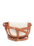 Loewe - Gate Dual Mini Canvas And Leather Bag - Womens - Tan White