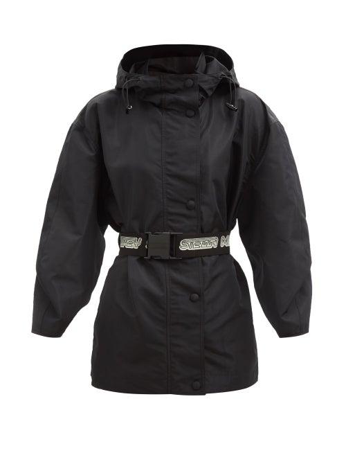 Stella Mccartney - Logo-belt Hooded Jacket - Womens - Black