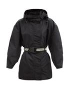 Stella Mccartney - Logo-belt Hooded Jacket - Womens - Black
