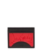 Matchesfashion.com Christian Louboutin - Debossed-logo Grained-leather Cardholder - Mens - Black Red