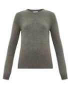 Matchesfashion.com Saint Laurent - Round-neck Camel-hair Sweater - Womens - Grey