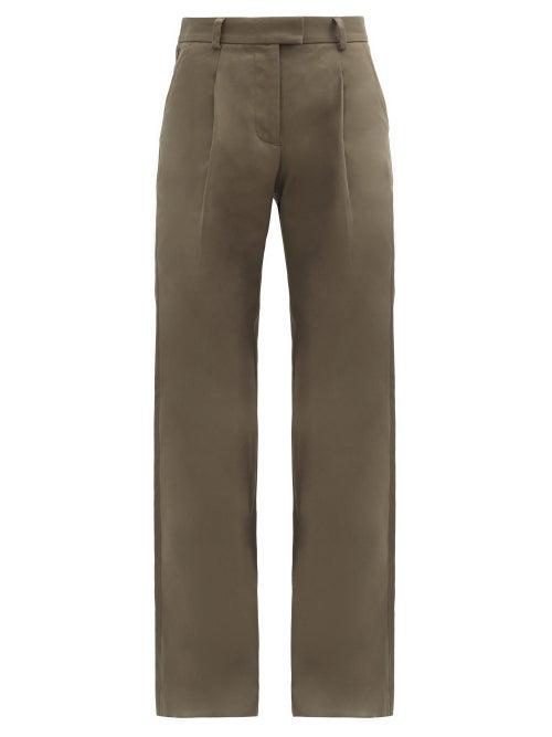 Matchesfashion.com Bella Freud - Angie High-rise Wide-leg Trousers - Womens - Khaki
