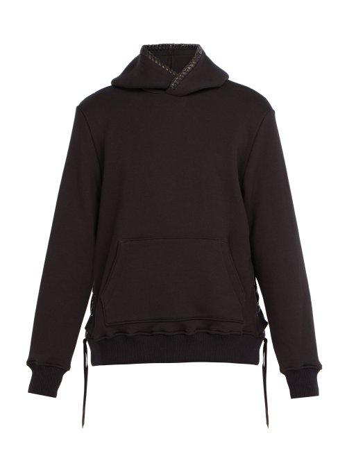 Matchesfashion.com Amiri - Braided Leather Hoodie - Mens - Black