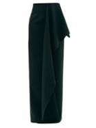 Roksanda - Korresia Slit Wool-crepe Skirt - Womens - Black