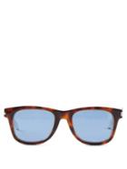 Saint Laurent - Square Acetate Sunglasses - Womens - Brown Blue