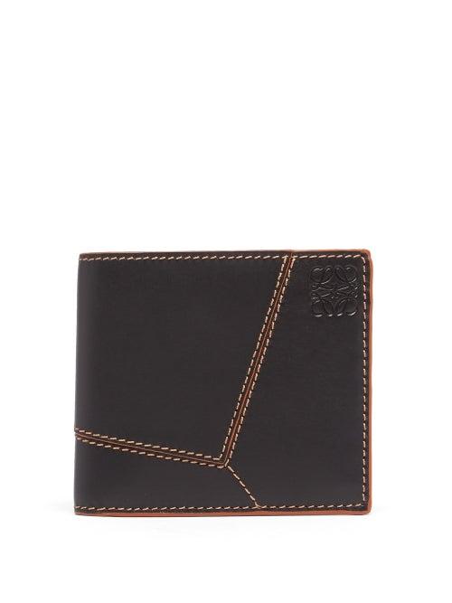 Mens Accessories Loewe - Puzzle Leather Bi-fold Wallet - Mens - Black