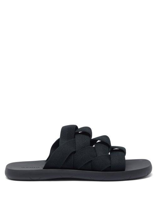 Matchesfashion.com Bottega Veneta - Intrecciato-woven Sandals - Mens - Black