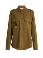 Saint Laurent Oversized Cotton Military Shirt