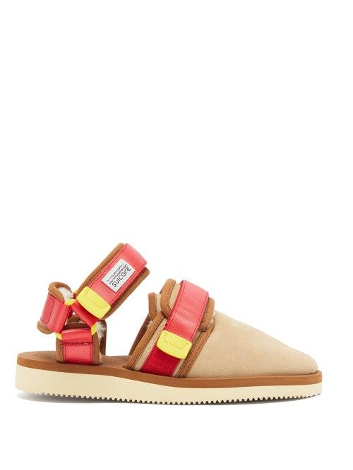 Matchesfashion.com Suicoke - Nots Mab Suede Closed Toe Sandals - Womens - Tan Multi