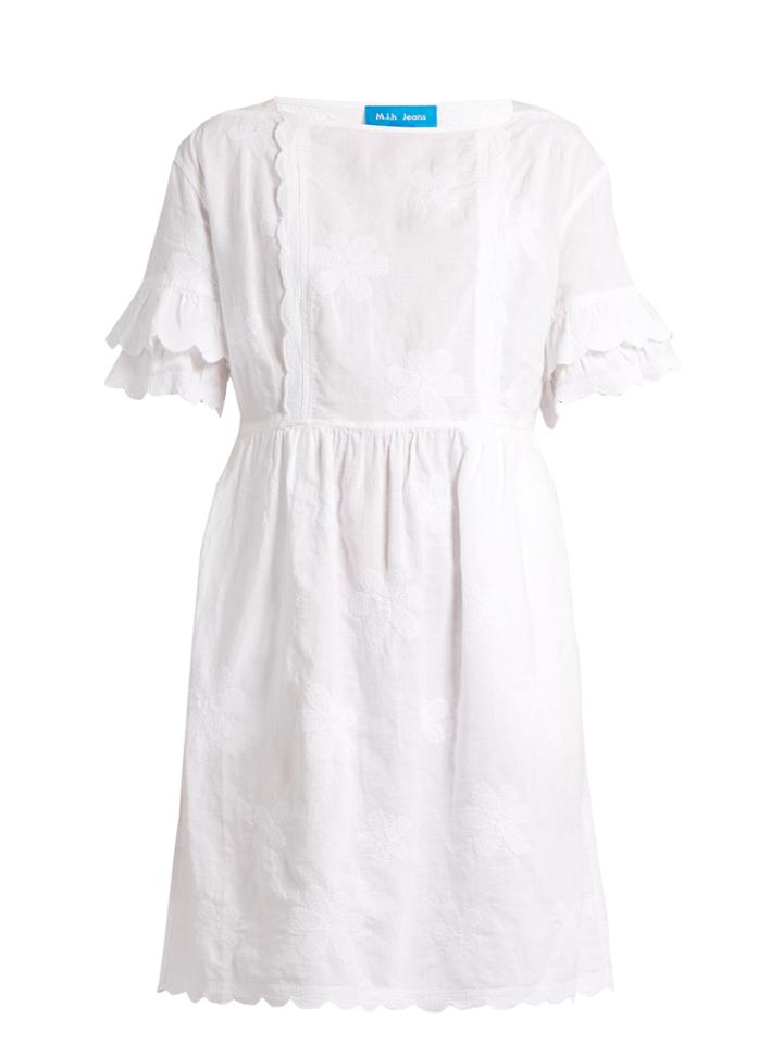 M.i.h Jeans Boysy Embroidered Linen-blend Dress