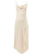 Matchesfashion.com Jonathan Simkhai - Cowl Neck Charmeuse Slip Dress - Womens - Nude