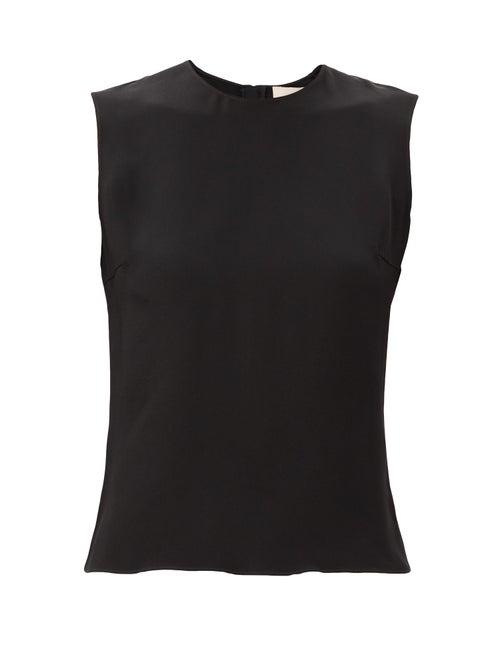 Matchesfashion.com Roksanda - Kobe Silk-crepe Top - Womens - Black