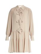 See By Chloé Bow-front Crinkled Georgette Dress
