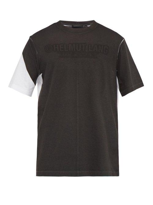 Matchesfashion.com Helmut Lang - Two Tone Cotton Jersey T Shirt - Mens - White Black