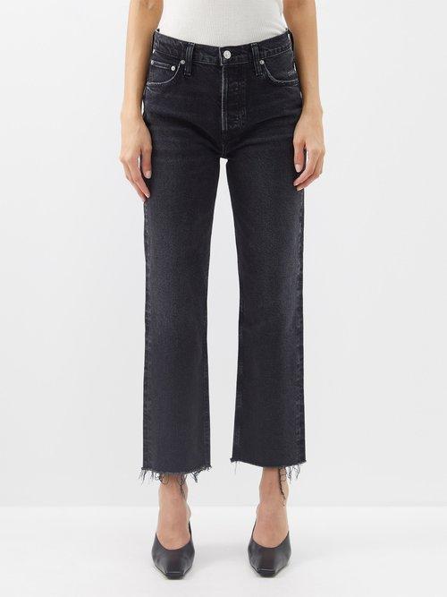Citizens Of Humanity - Florence Raw-edge Straight-leg Jeans - Womens - Black