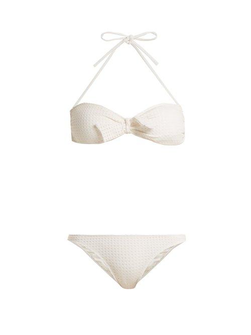Matchesfashion.com Melissa Odabash - Aruba Mesh Tie Bikini - Womens - Cream