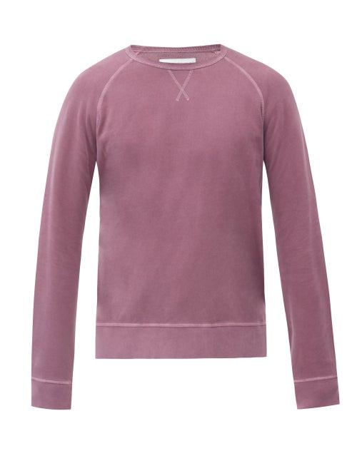 Matchesfashion.com Officine Gnrale - Clement Crew-neck Cotton-jersey Sweatshirt - Mens - Purple