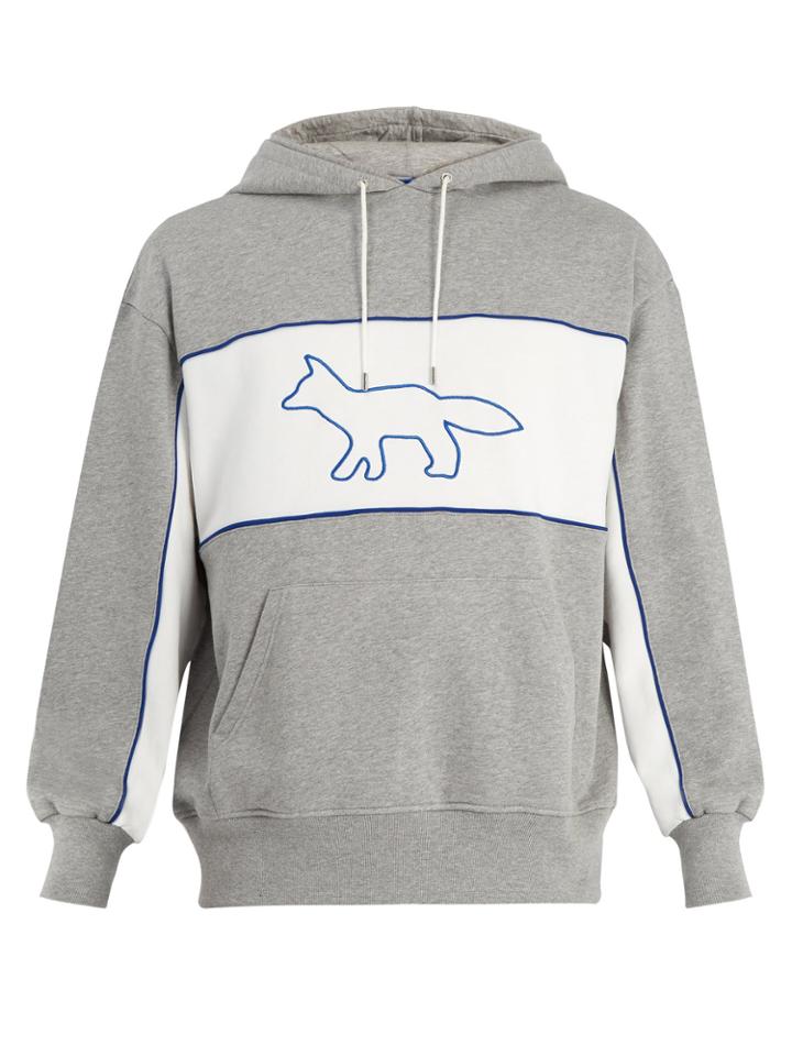 Ader Error X Maison Kitsuné Double-hooded Cotton Sweatshirt