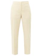 Matchesfashion.com Burberry - Addison Side Stripe Linen Straight Leg Trousers - Womens - Beige