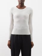 Toteme - Round-neck Cashmere Sweater - Womens - White/ivory