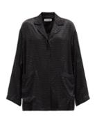Matchesfashion.com Balenciaga - Latin-devor Oversized Satin Blouse - Womens - Black Print