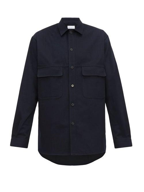 Matchesfashion.com Raey - Chest Pocket Cotton Shirt - Mens - Navy