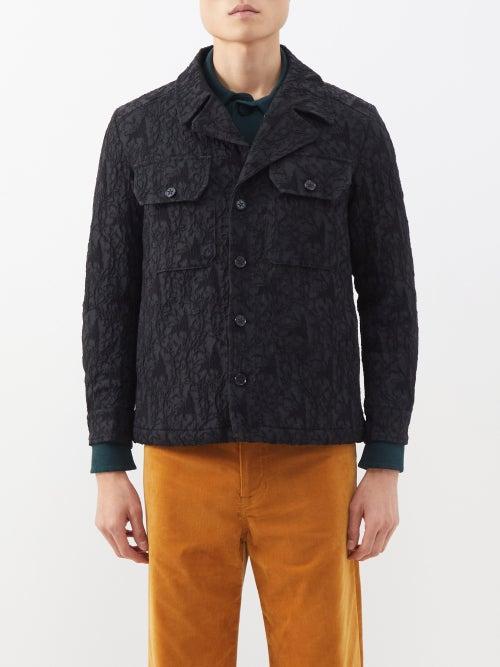 Sasquatchfabrix. - Jah Lion Quilted Textured-jacquard Jacket - Mens - Black