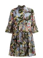 Matchesfashion.com Erdem - Wyn Fassett Dream Print Silk Mini Dress - Womens - Blue Multi