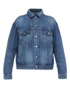 Matchesfashion.com Balenciaga - Washed Logo Denim Jacket - Mens - Light Blue