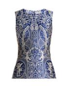 Mary Katrantzou Dino Sleeveless Cards-jacquard Top