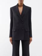 Valentino - Crepe Couture Oblique-front Tailored Jacket - Womens - Black