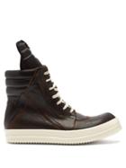 Matchesfashion.com Rick Owens - Geobasket High Top Leather Trainers - Mens - Black