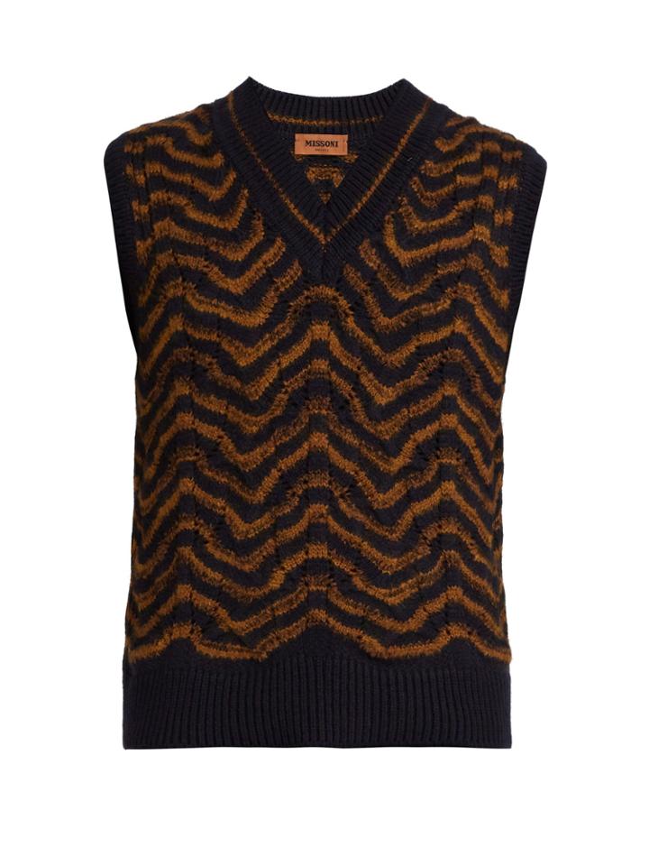Missoni Wave-intarsia Wool-blend Vest
