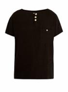 Matchesfashion.com Hecho - Half Button Silk Blend Tunic Shirt - Mens - Black
