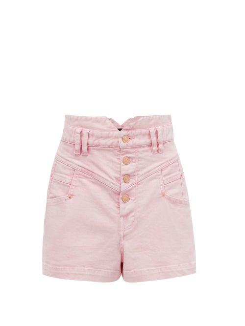 Matchesfashion.com Isabel Marant - Diroysr High-rise Denim Shorts - Womens - Light Pink