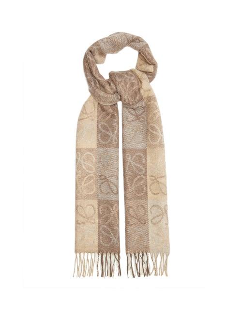 Matchesfashion.com Loewe - Anagram-jacquard Wool-blend Scarf - Womens - Grey Multi